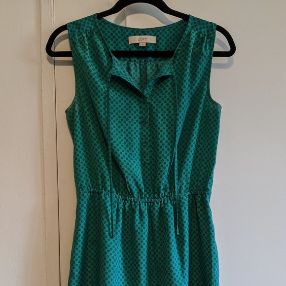 Loft Mini Starburst Print Tie Neck Dress - Picture 4 of 7